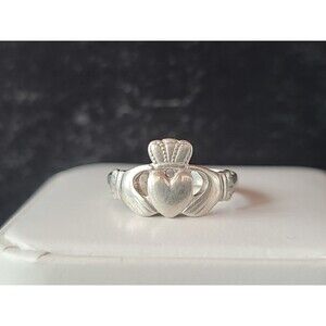 Irish 925 Sterling Silver Claddagh Ring, Size US 5.75 Vintage READ Description